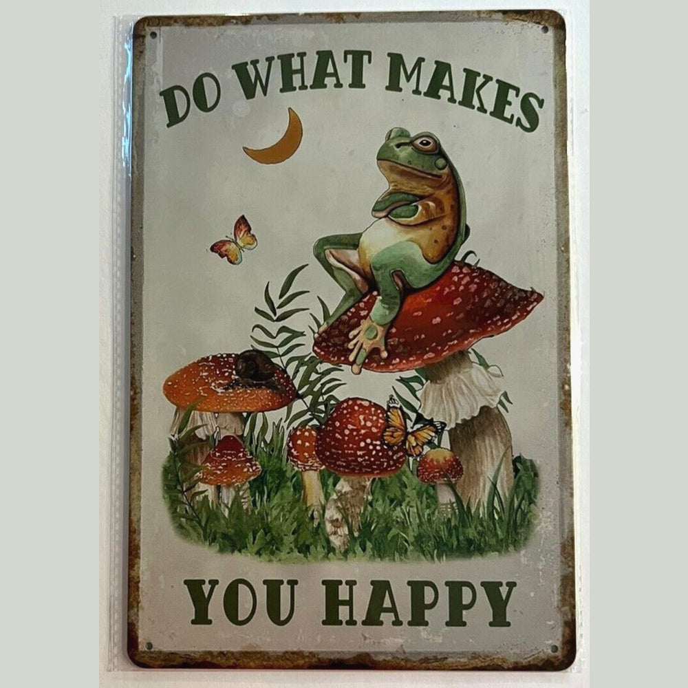 Do What Makes You Happy 8" x 12" Vintage Novelty Metal Sign Home & Garden:Home Décor:Plaques & Signs Style Your Walls