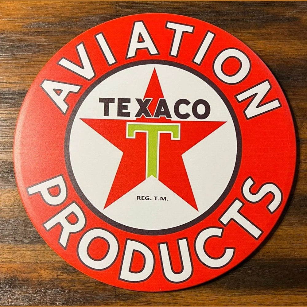 Texaco Aviation Products Hem Wrapped Novelty 12" Diameter Circular Sign NEW! Home & Garden:Home Décor:Plaques & Signs Style Your Walls