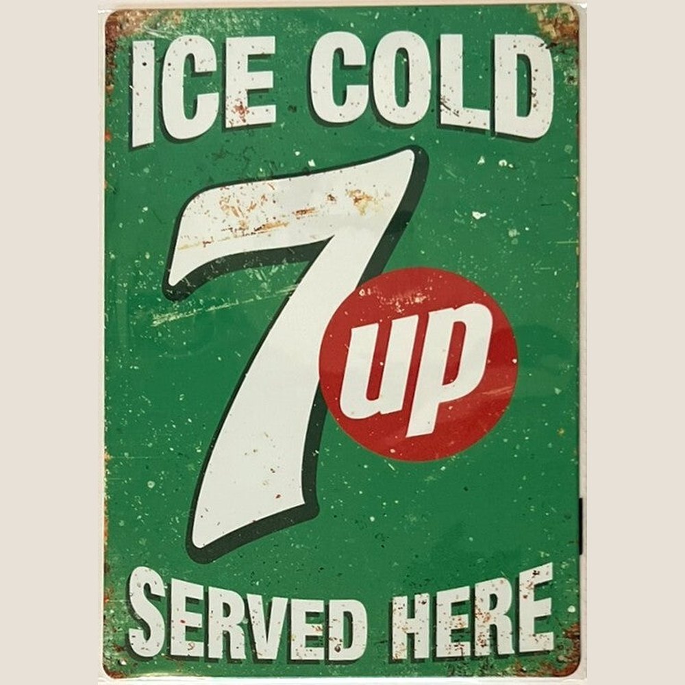 Ice Cold 7up Vintage Novelty Metal Sign 8" x 12" NEW! Home & Garden:Home Décor:Plaques & Signs Style Your Walls