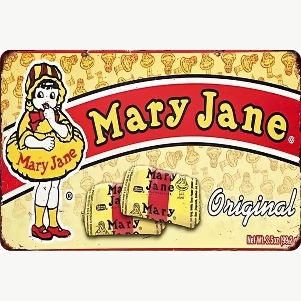 Mary Jane Original Candy Vintage Novelty Metal Sign 12" x 8" Wall Art Home & Garden:Home Décor:Plaques & Signs Style Your Walls