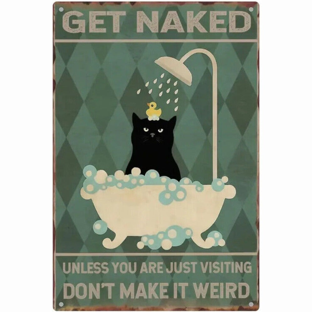 Get Naked Unless You Are Just Visiting Vintage Novelty Metal Sign 8" x 12" Home & Garden:Home Décor:Plaques & Signs Style Your Walls
