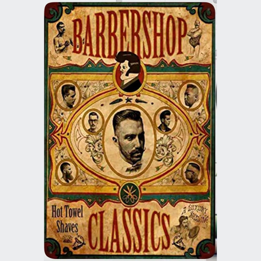 Barber Shop Classics Vintage Novelty Metal Sign 12" x 8" Wall Art Home & Garden:Home Décor:Plaques & Signs Style Your Walls