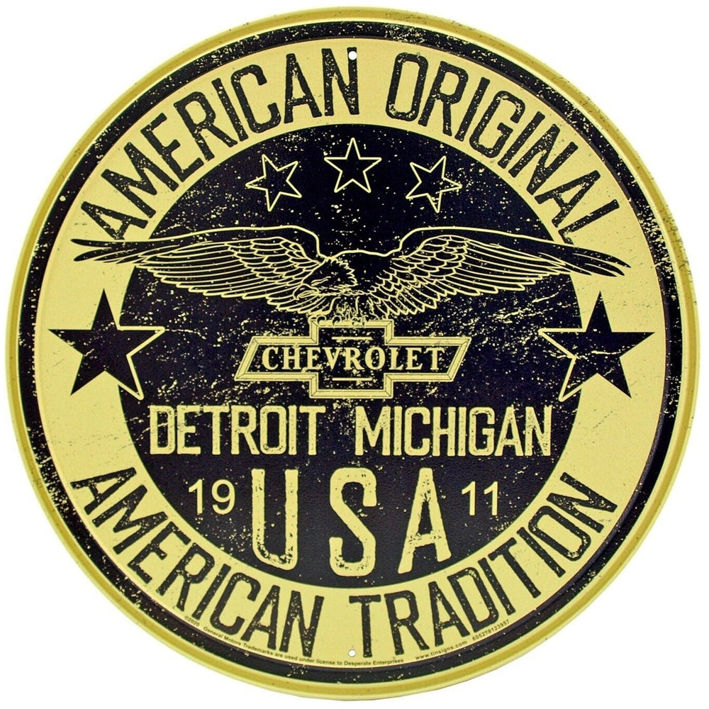 Chevrolet American Original Licensed Novelty 12" Diameter Circular Sign NEW! Home & Garden:Home Décor:Plaques & Signs Style Your Walls