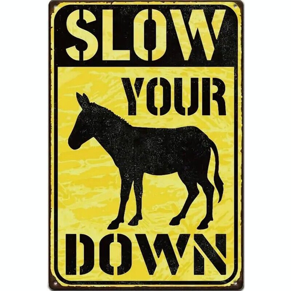 Slow Your Ass Down Vintage Novelty Metal Sign 8" x 12" New! Home & Garden:Home Décor:Plaques & Signs Style Your Walls