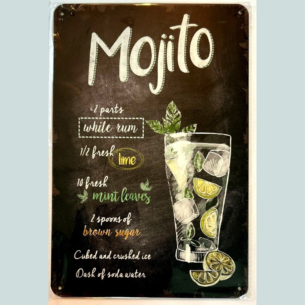 Mojito Cocktail and Drink Mix Recipe Collection 12" x 8" Wall Art Home & Garden:Home Décor:Plaques & Signs Style Your Walls
