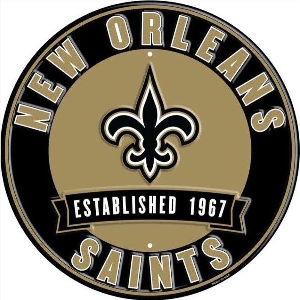 New Orleans Saints NFL Licensed Embossed 12" Diameter Circular Sign NEW! Sports Mem, Cards & Fan Shop:Fan Apparel & Souvenirs:Football-NFL Style Your Walls