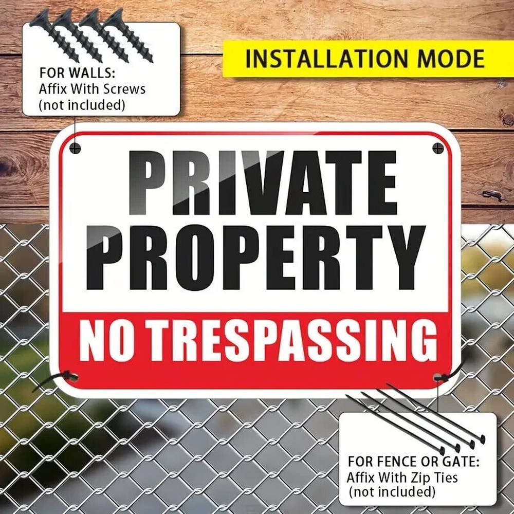 Private Property No Trespassing Durable PVC sign 12" x 8" NEW! Home & Garden:Home Décor:Plaques & Signs Style Your Walls