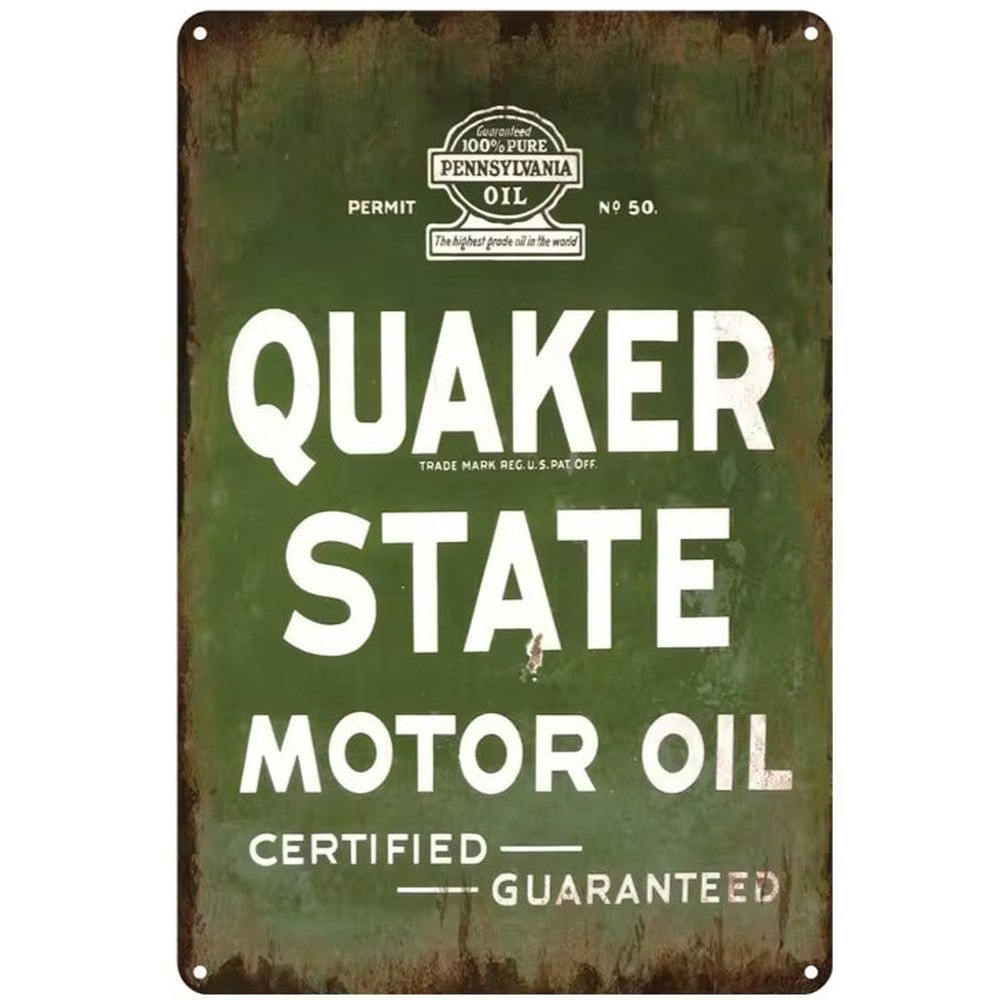 Quaker State Motor Oil Vintage Novelty Metal Sign 8" x 12" Wall Art Home & Garden:Home Décor:Plaques & Signs Style Your Walls
