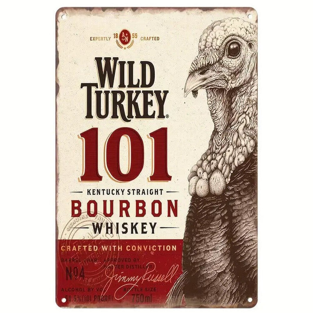 Wild Turkey 101 Kentucky Straight Bourbon Whiskey Novelty Metal Sign 12" x 8" Home & Garden:Home Décor:Plaques & Signs Style Your Walls