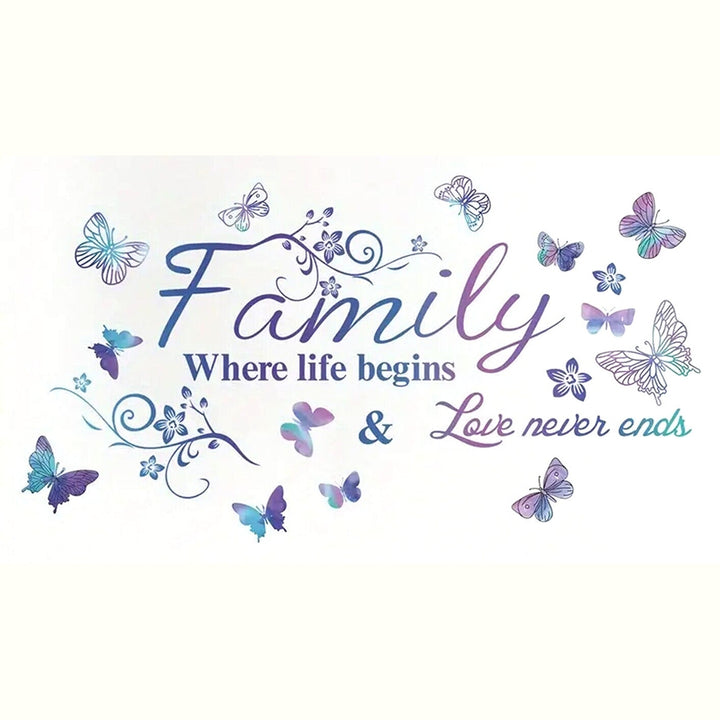 "Family Where Life Begins & Love Never Ends" Wall Decal 14.9" x 27.6" Home & Garden:Home Décor:Decals, Stickers & Vinyl Art Style Your Walls