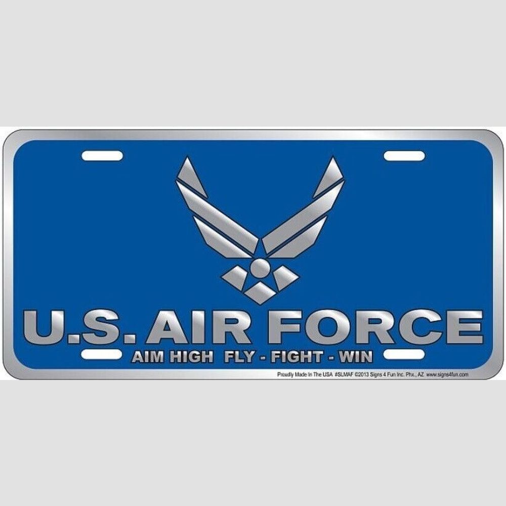 U.S. Air Force "Aim High - Fly - Fight- Win" Novelty License Plate 6" x 12" eBay Motors:Parts & Accessories:Car & Truck Parts & Accessories:Exterior Parts & Accessories:License Plates & Frames Style Your Walls