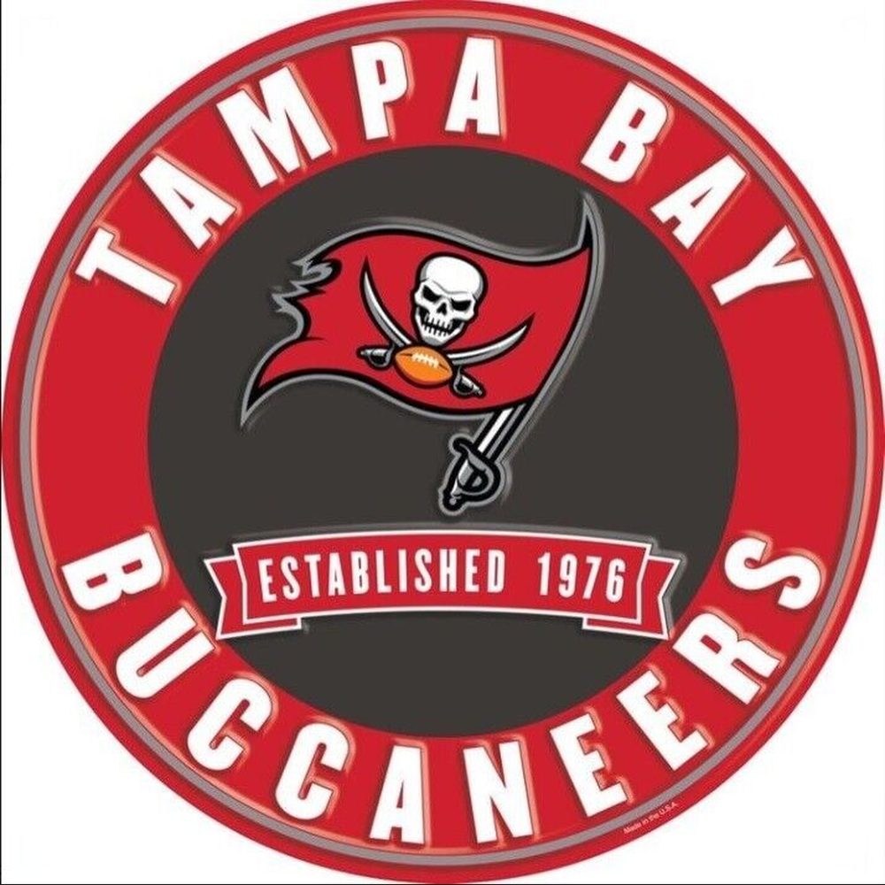 Tampa Bay Buccaneers NFL Licensed Embossed 12" Diameter Circular Sign NEW! Sports Mem, Cards & Fan Shop:Fan Apparel & Souvenirs:Football-NFL Style Your Walls