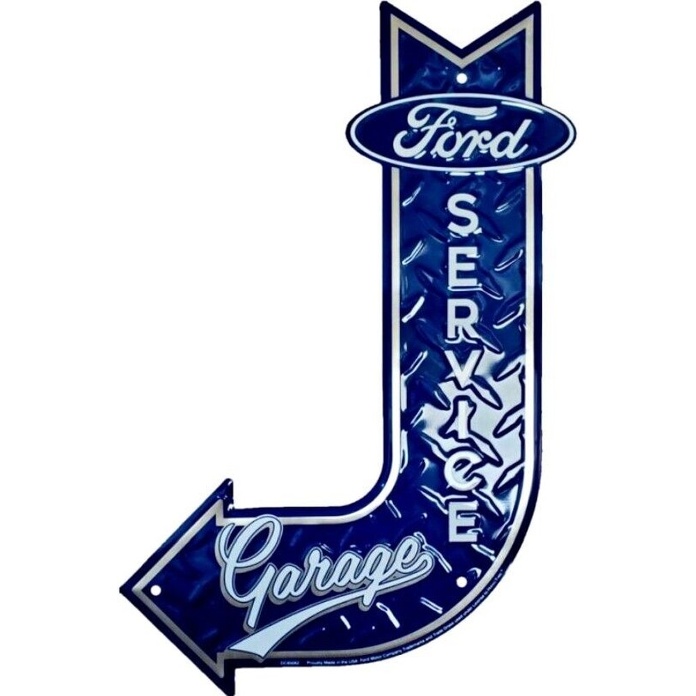 Ford Service Garage Bent Arrow Die Cut Embossed Licensed Metal 11.5 x 17.5 Sign Home & Garden:Home Décor:Plaques & Signs Style Your Walls