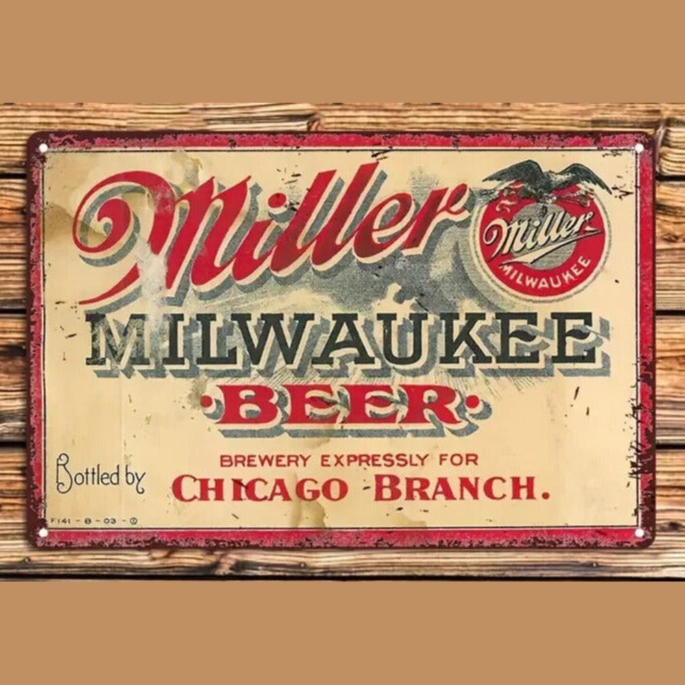 Miller Milwaukee Beer Novelty metal sign 12" x 8" Wall Art Home & Garden:Home Décor:Plaques & Signs Style Your Walls