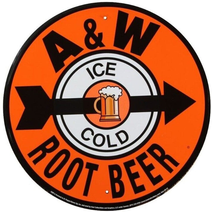 A & W Root Beer Novelty 12" Round Metal Sign NEW! Home & Garden:Home Décor:Plaques & Signs Style Your Walls