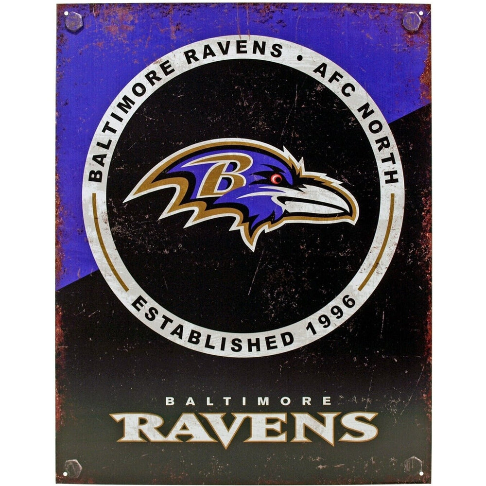 Baltimore Ravens Established 1996 Licensed Vintage Novelty Sign 16" x 12.5" Home & Garden:Home Décor:Plaques & Signs Style Your Walls