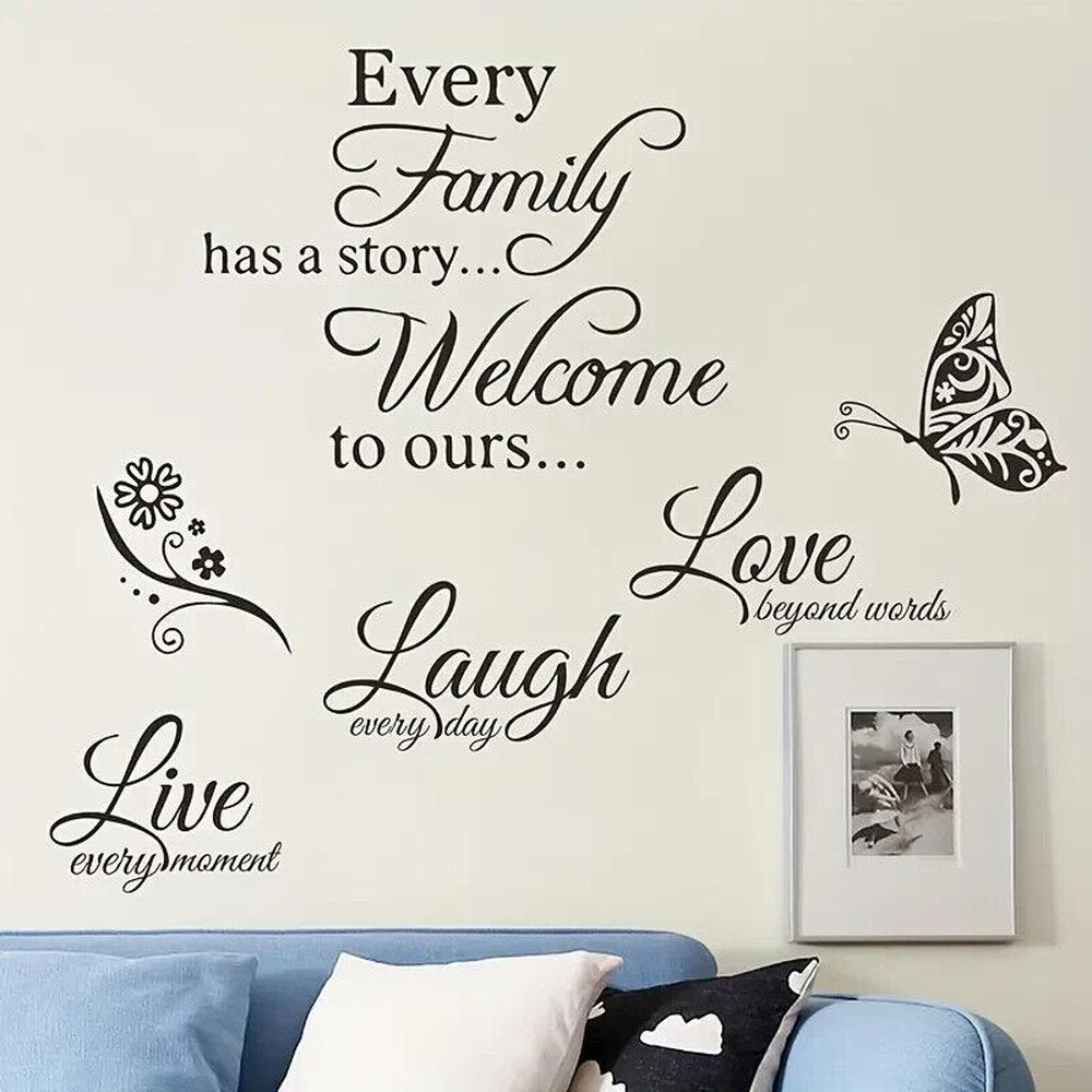 Every Family Has A Story And Live Laugh Love Wall Decals 11.8" x 23.6" Home & Garden:Home Décor:Decals, Stickers & Vinyl Art Style Your Walls