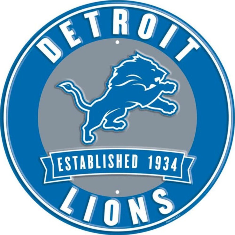 Detroit Lions NFL Licensed Embossed 12" Diameter Circular Sign NEW! Sports Mem, Cards & Fan Shop:Fan Apparel & Souvenirs:Football-NFL Style Your Walls