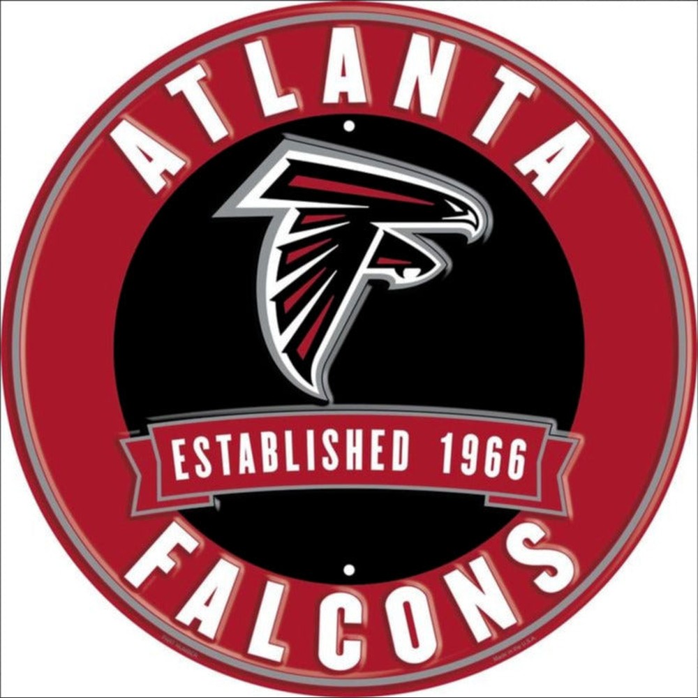Atlanta Falcons NFL Licensed Embossed 12" Diameter Circular Sign NEW! Sports Mem, Cards & Fan Shop:Fan Apparel & Souvenirs:Football-NFL Style Your Walls