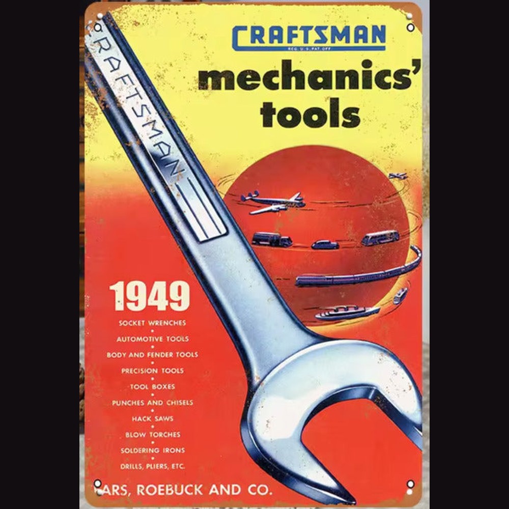 Craftsman Mechanics' Tools 1949 Vintage Novelty Metal Sign 12" x 8" Wall Art Home & Garden:Home Décor:Plaques & Signs Style Your Walls