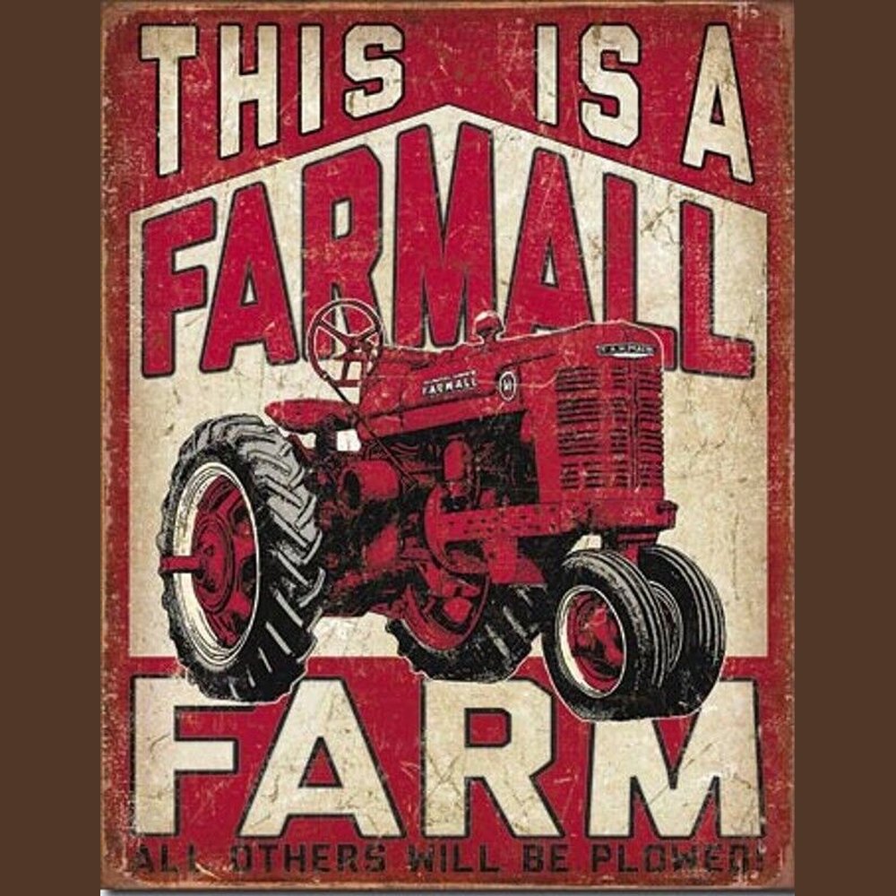 This Is A Farmall Farm Hem-Wrapped Metal Sign 12.5" x 16" Home & Garden:Home Décor:Plaques & Signs Style Your Walls