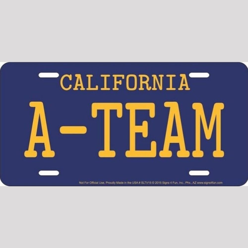 California A-TEAM Embossed Novelty Metal License Plate 6" x 12" eBay Motors:Parts & Accessories:Car & Truck Parts & Accessories:Exterior Parts & Accessories:License Plates & Frames Style Your Walls
