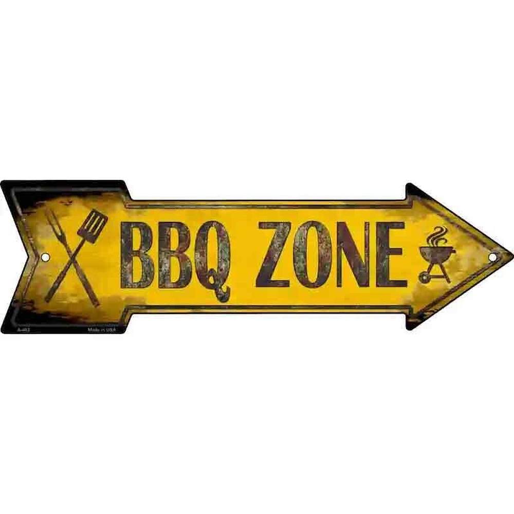 BBQ Zone Novelty Metal Arrow Sign 17" x 5" NEW! Home & Garden:Home Décor:Plaques & Signs Style Your Walls