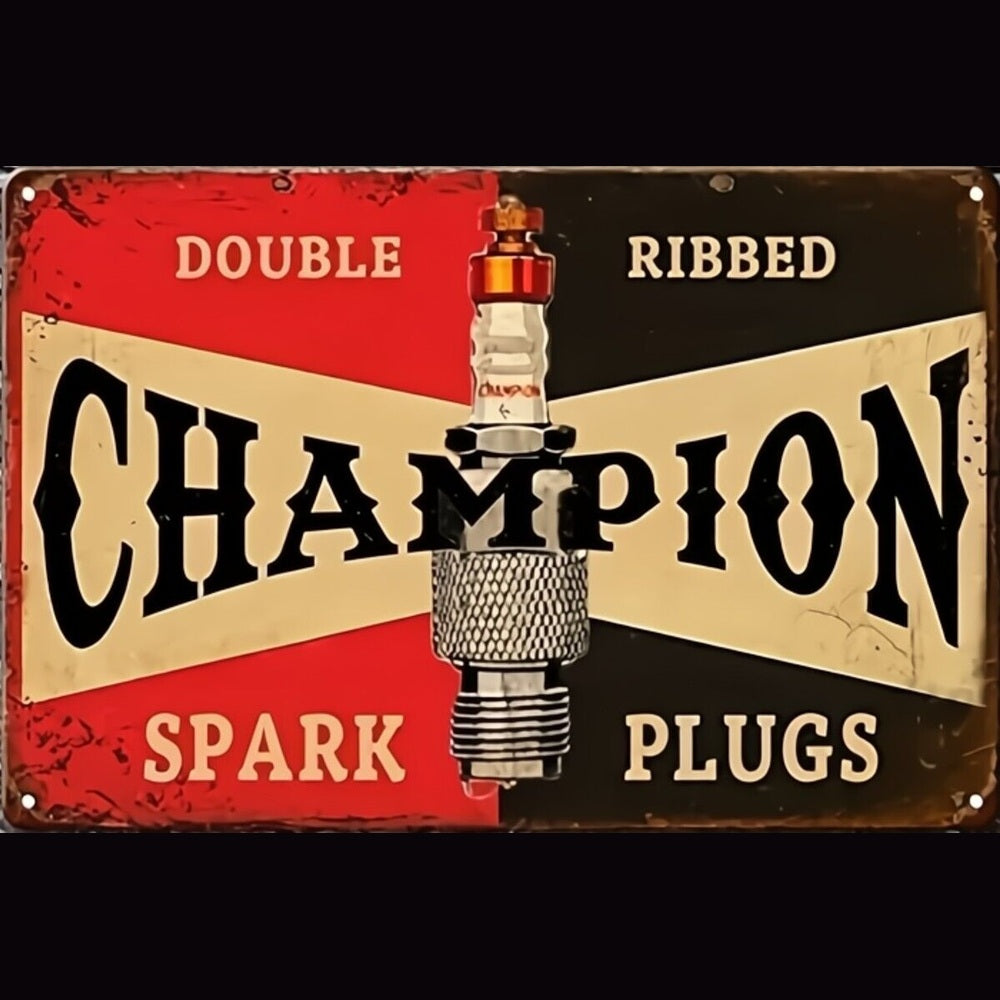 Champion Spark Plugs Novelty Metal Sign 12 x 8 Wall Art Home & Garden:Home Décor:Plaques & Signs Style Your Walls