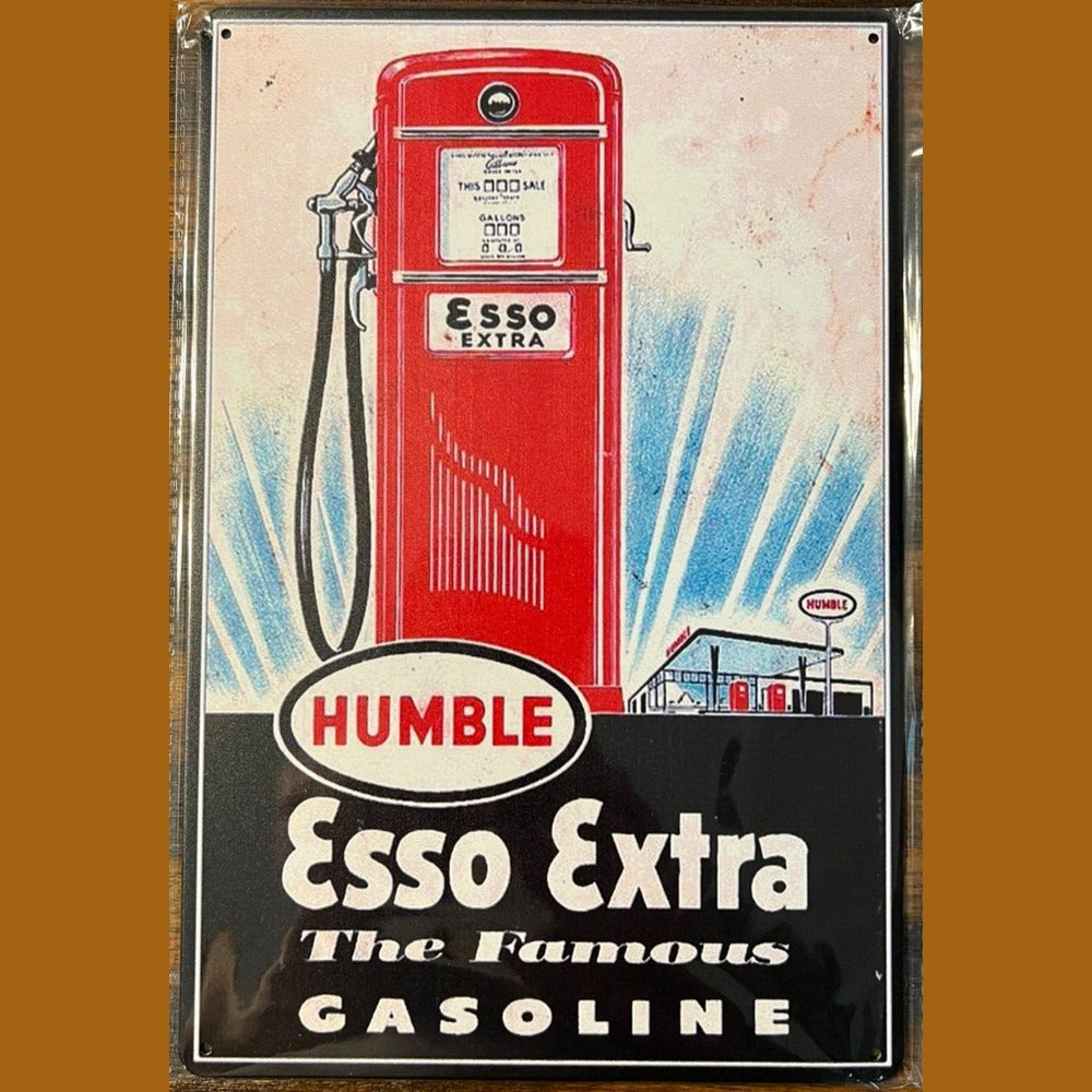 Esso Extra "The Famous Gasoline" Novelty Metal Sign 12" x 8" Wall Art Home & Garden:Home Décor:Plaques & Signs Style Your Walls