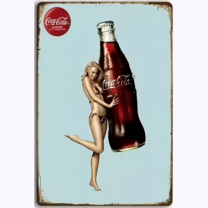 Coca-Cola Bikini Model Vintage Novelty Metal Sign 12" x 8" Wall Art Home & Garden:Home Décor:Plaques & Signs Style Your Walls