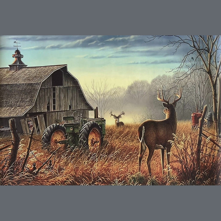 Scenic Deer By The Farm 16" x 24" Canvas Art Print New! Home & Garden:Home Décor:Posters & Prints Style Your Walls