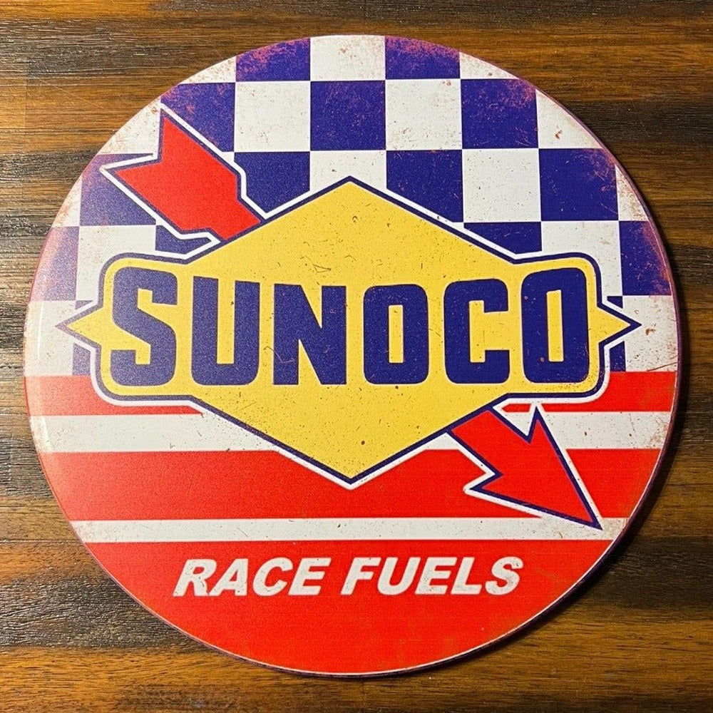 Sunoco Race Fuels Vintage Hem Wrapped Novelty 12" Diameter Circular Sign NEW! Home & Garden:Home Décor:Plaques & Signs Style Your Walls