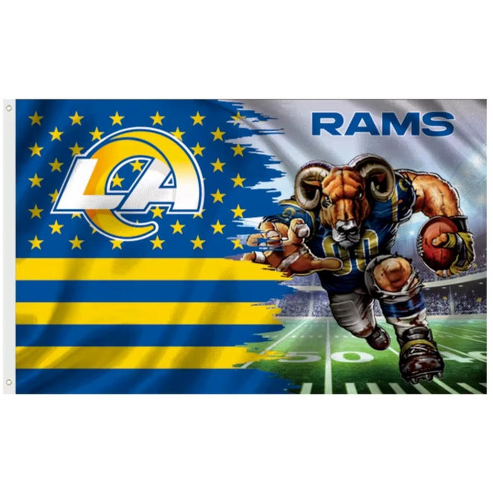 Las Angeles Rams 3' X 5' Graphic Flag Banner With Grommets New! Sports Mem, Cards & Fan Shop:Fan Apparel & Souvenirs:Football-NFL Style Your Walls