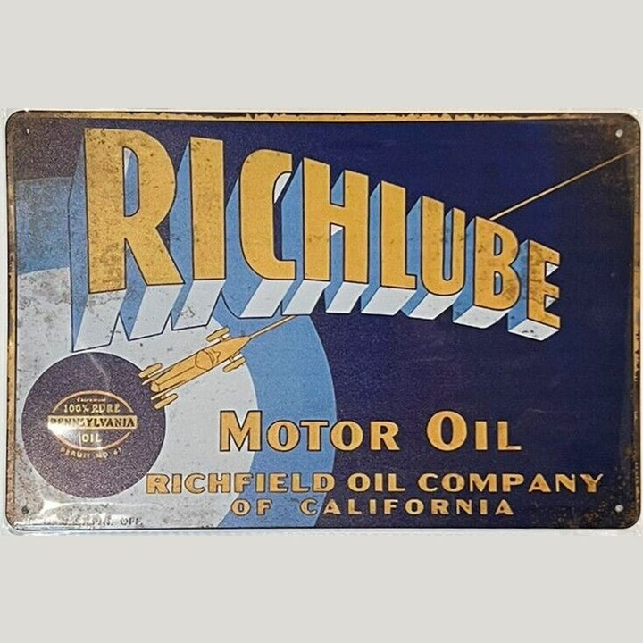 Richlube Motor Oil Novelty Metal Sign 8" x 12" Wall Art Home & Garden:Home Décor:Plaques & Signs Style Your Walls