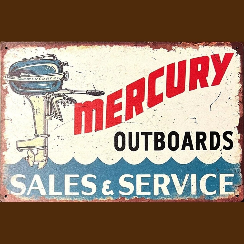 Mercury Outboards Sales & Service Novelty Metal Sign 12" x 8" NEW! Home & Garden:Home Décor:Plaques & Signs Style Your Walls