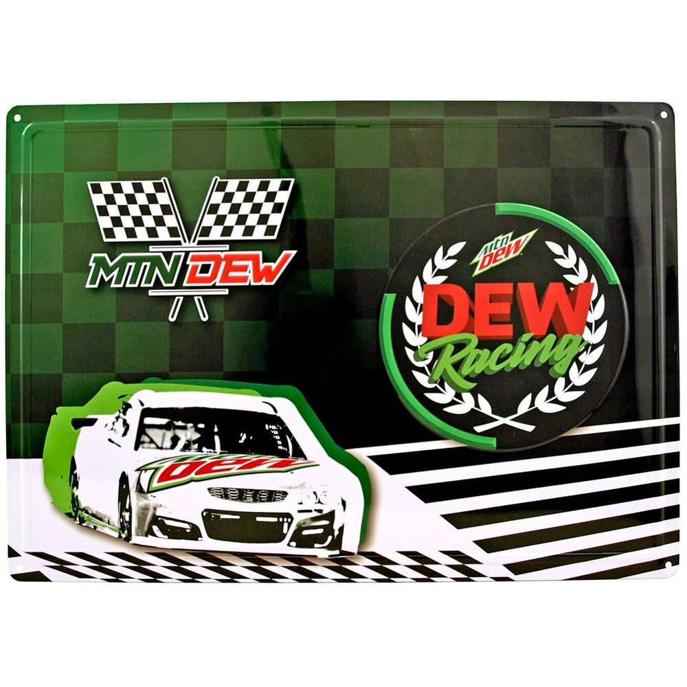Mountain Dew Racing Novelty Hem Wrapped Embossed Sign 17" x 12" Home & Garden:Home Décor:Plaques & Signs Style Your Walls