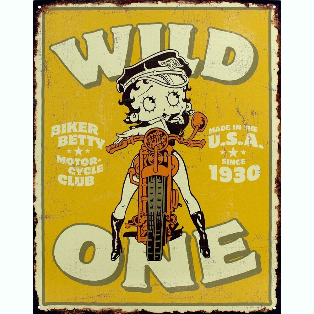 Betty Boop Wild One Since 1930 Licensed Metal Sign 12.5" x 16" Home & Garden:Home Décor:Plaques & Signs Style Your Walls
