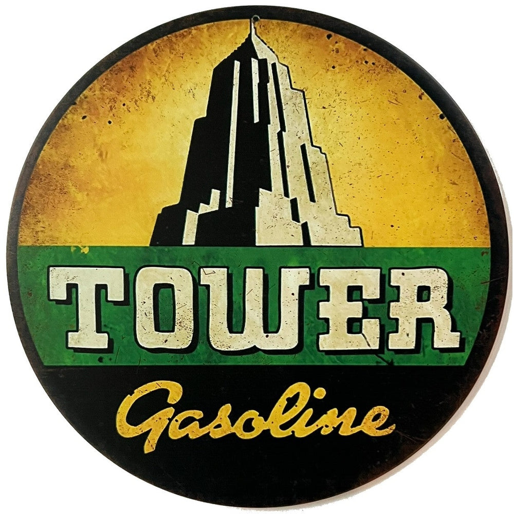 Tower Gasoline Vintage Hem Wrapped Novelty 12" Diameter Sign New! Home & Garden:Home Décor:Plaques & Signs Style Your Walls