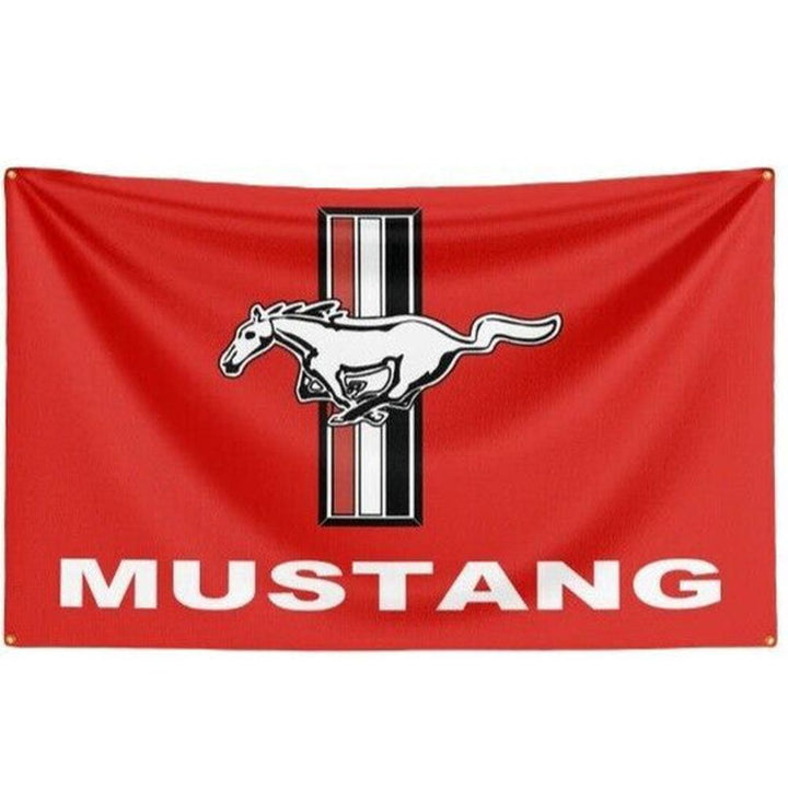 Red Ford Mustang 3 ft x 5 ft Flag With Corner Grommets NEW! Home & Garden:Yard, Garden & Outdoor Living:Décor:Flags Style Your Walls