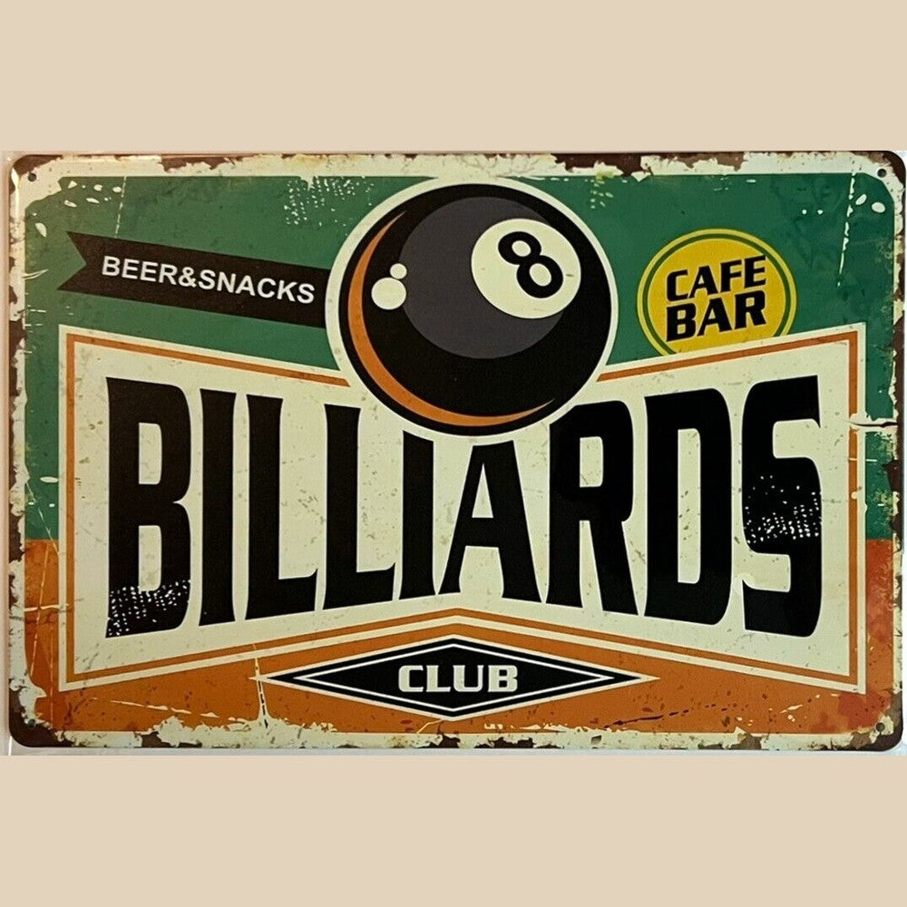 Billiards Club Cafe Bar Novelty metal sign 12" x 8" Wall Art New! Home & Garden:Home Décor:Plaques & Signs Style Your Walls