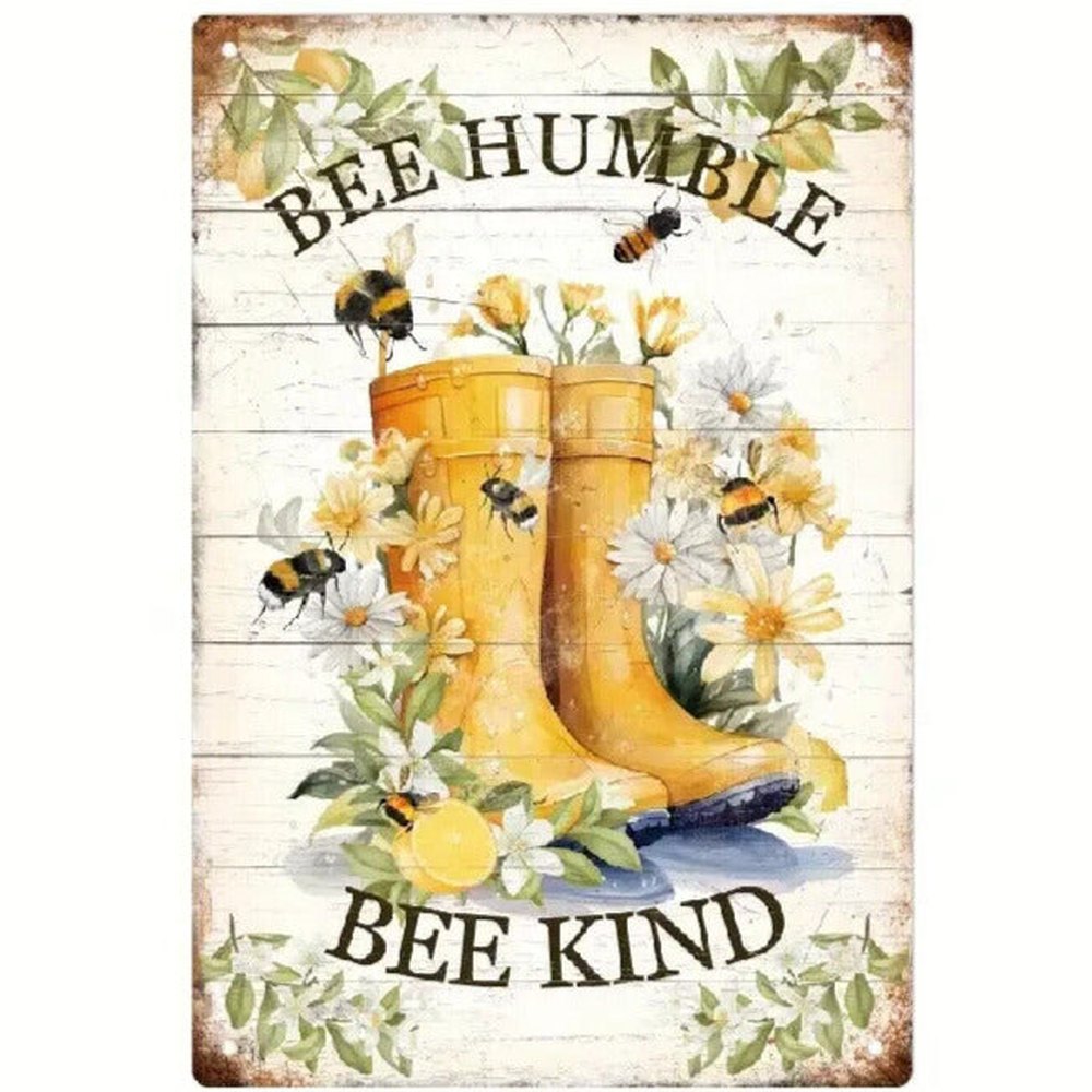 Bee Humble Bee Kind Vintage Novelty Metal Sign 8" x 12" Home & Garden:Home Décor:Plaques & Signs Style Your Walls
