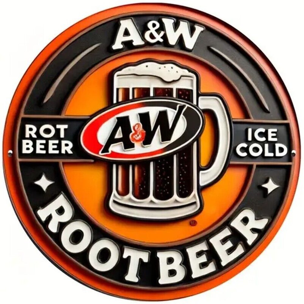 A&W Root Beer Novelty 8" Round Metal Sign NEW! Home & Garden:Home Décor:Plaques & Signs Style Your Walls