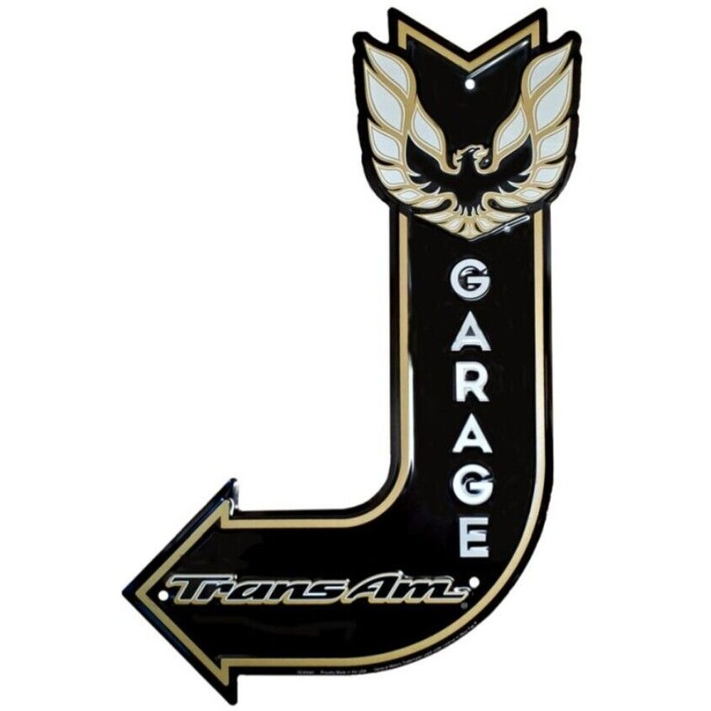 Trans Am Garage Bent Arrow Die Cut Embossed Licensed Metal 11.5" x 17.5" Sign Home & Garden:Home Décor:Plaques & Signs Style Your Walls