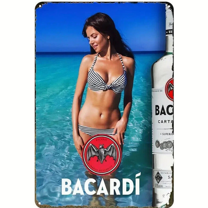 Bacardi Rum Bikini Model Novelty Metal Sign 12" x 8" NEW! Home & Garden:Home Décor:Plaques & Signs Style Your Walls