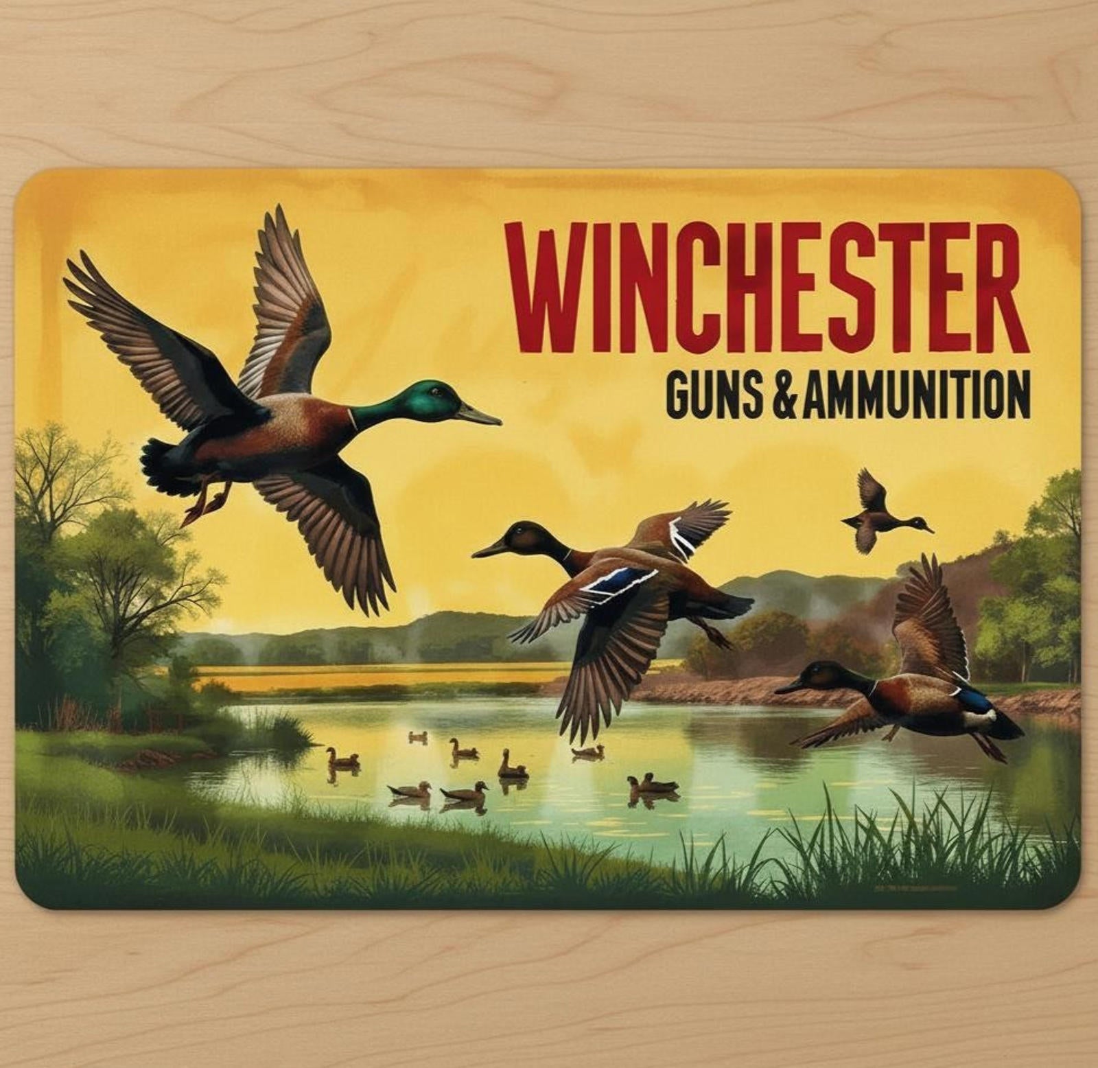 Winchester Guns 9.5 x 8 Mouse Pad With Anti-Slip Rubber Backing Made In USA