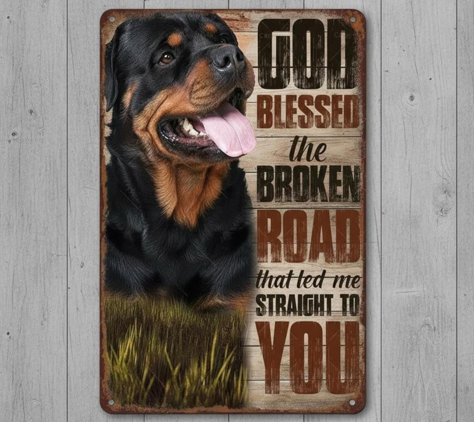 God Blessed The Broken Road 8 x 12 Vintage Novelty Metal Sign Made In USA New!