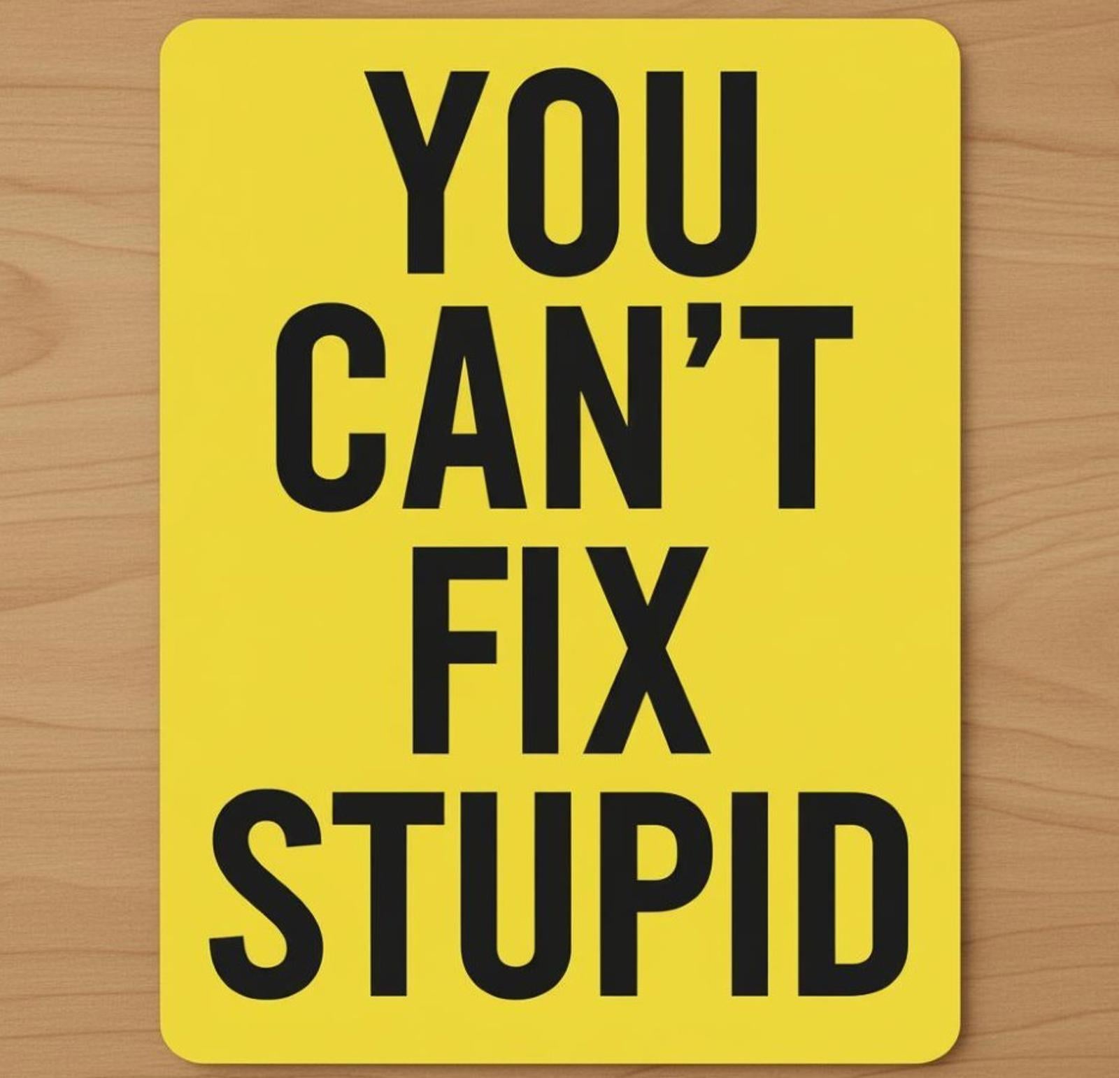 You Can't Fix Stupid 9.5 x 8 Mouse Pad With Anti-Slip Rubber Backing Made In USA