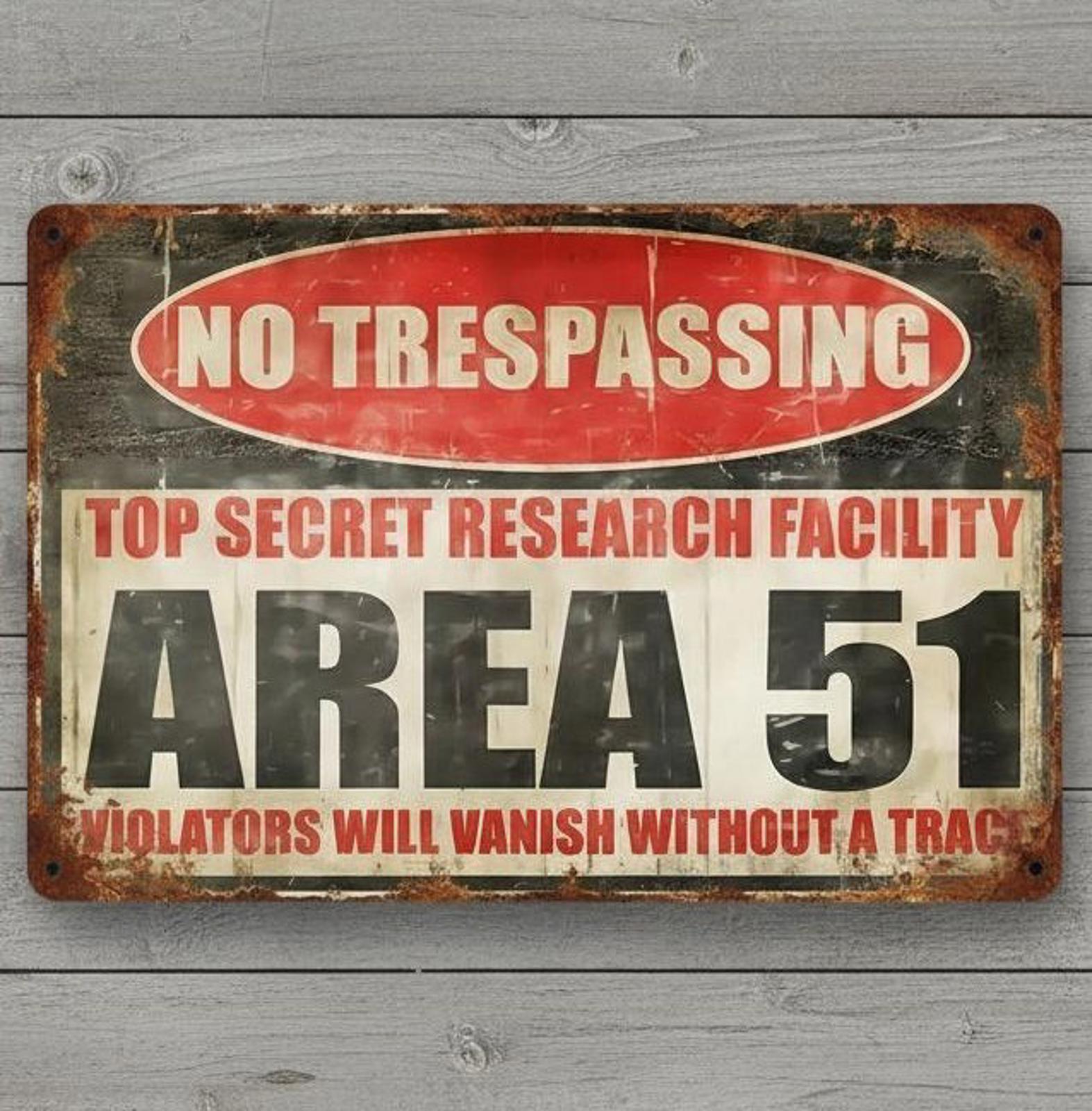No Trespassing Area 51 8 x 12 Vintage Novelty Metal Sign New!
