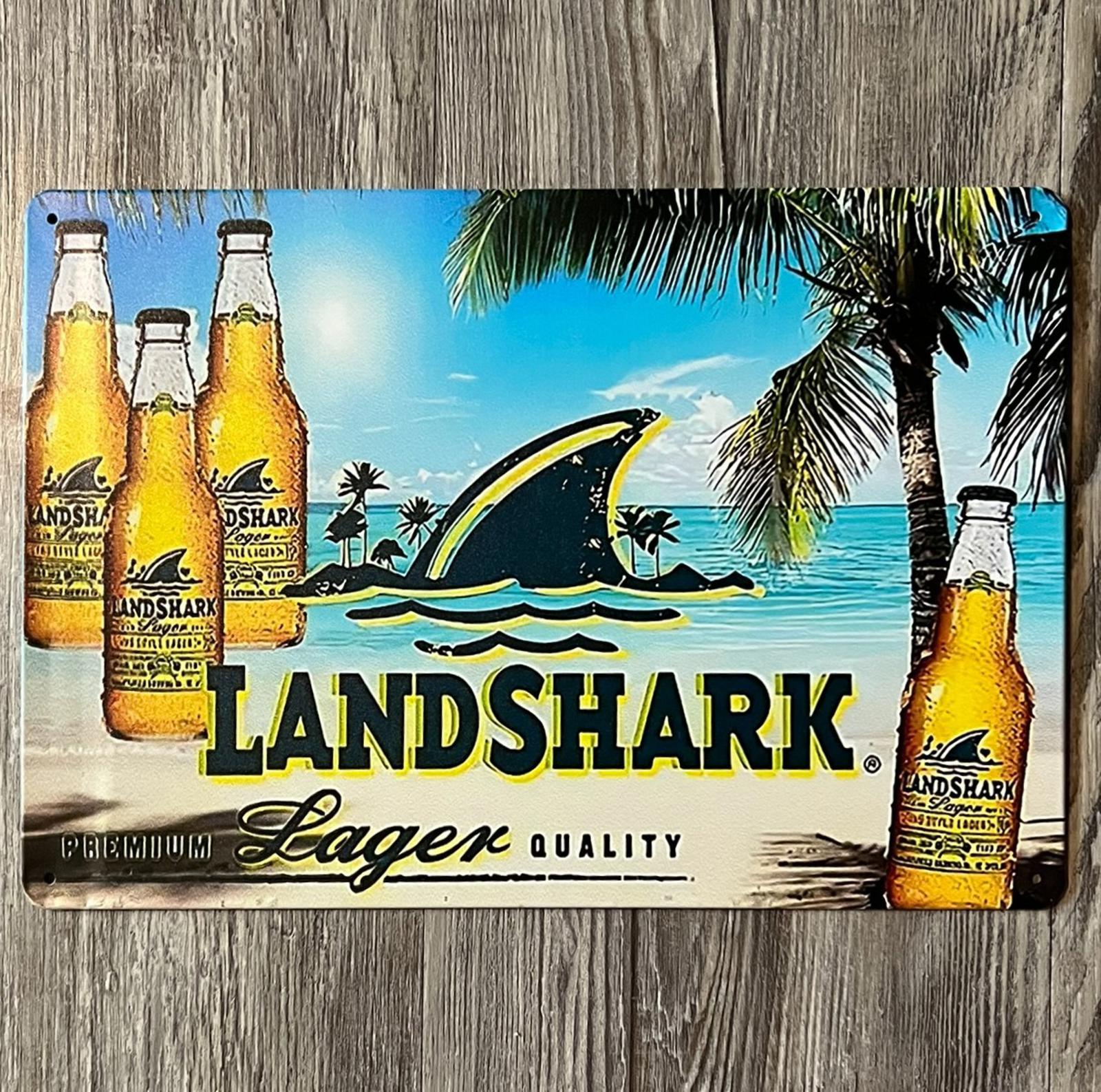 Land Shark Premium Lager Beer 8 x 12 Novelty Metal Sign Shrink-Wrapped