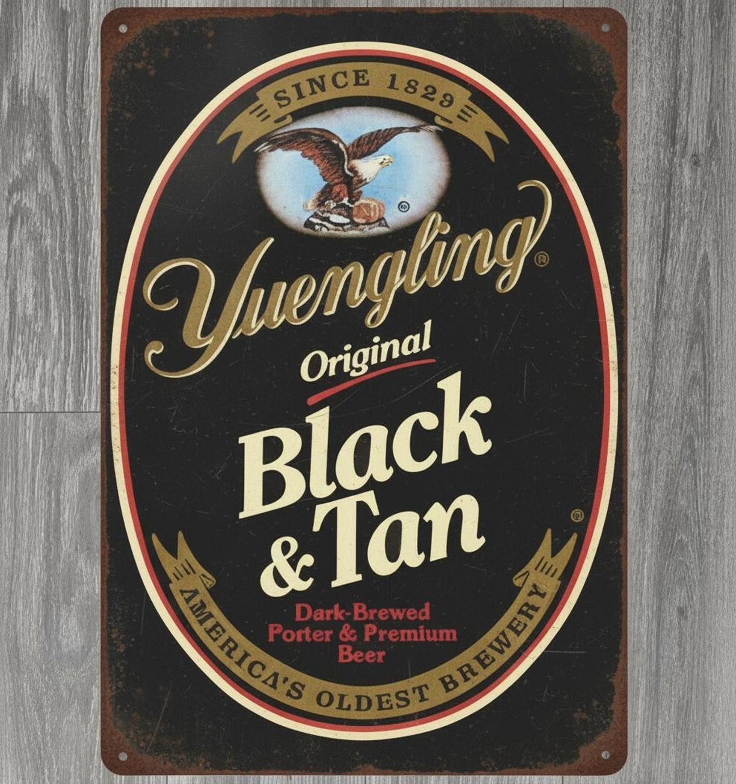 Yuengling Black & Tan Beer 8 x 12 Vintage Novelty Metal Sign Made In USA New!